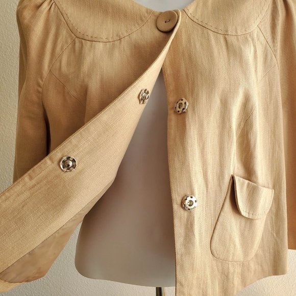Apt. 9 Cropped Linen Jacket, Size 10 - Picture 3 of 8